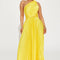 Athena Pleated Maxi Dress - Yellow