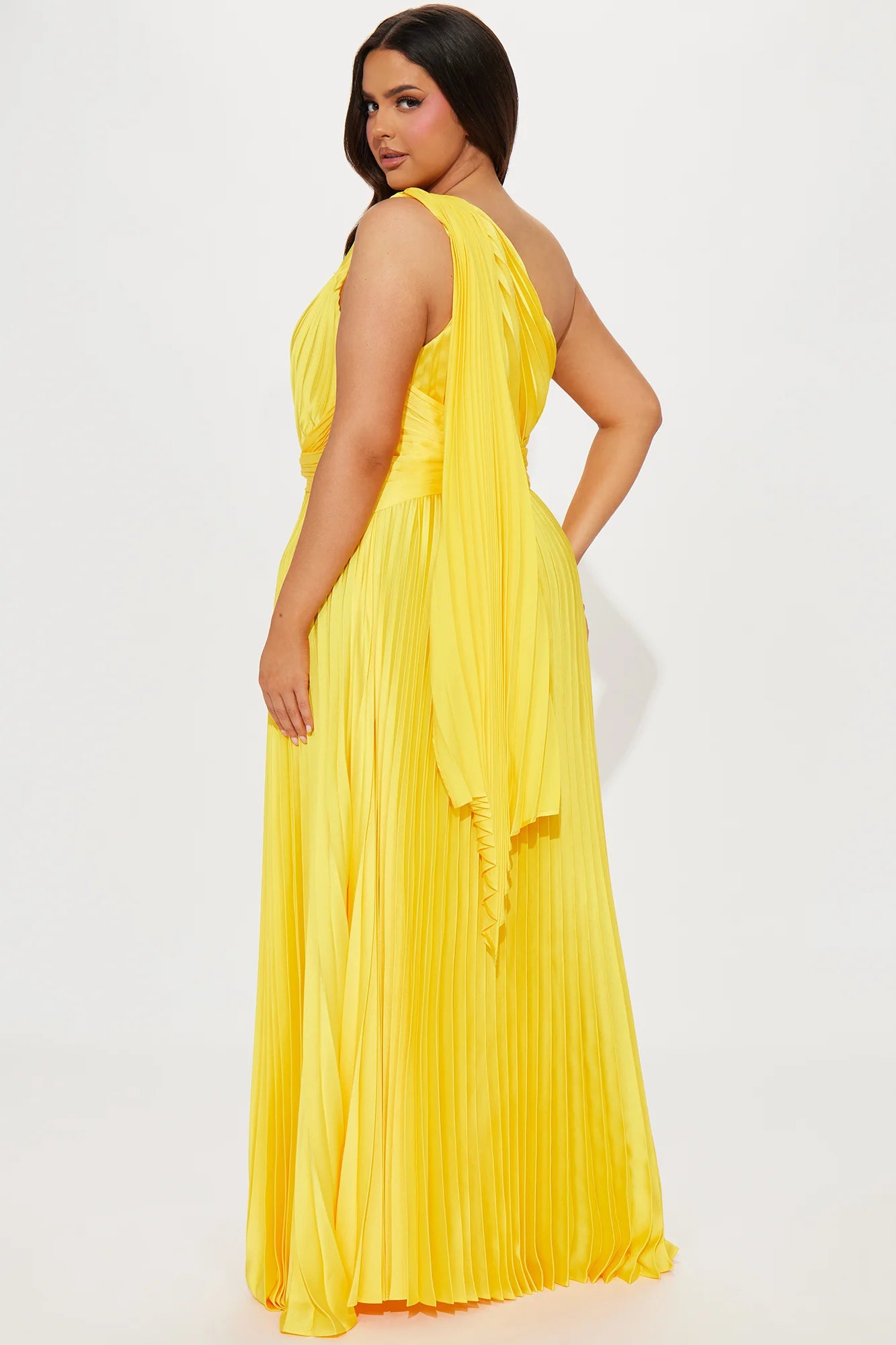 Athena Pleated Maxi Dress - Yellow