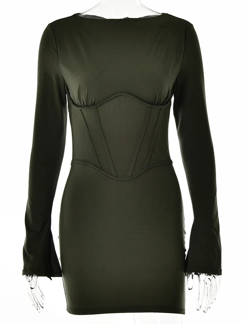 Women Illusion Bodycone Mini Dress 