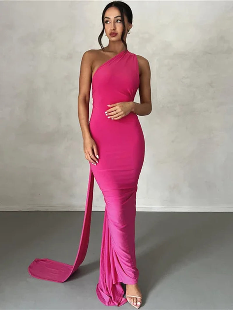 Sexy Backless Hanging Neck Bodycon Evening Dress for Women Strapless Max Female Dress Charming Club Party Prom Dress